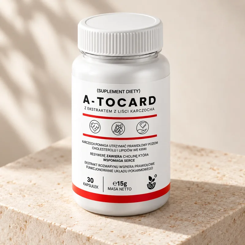 A-Tocard – opakowanie kapsułek na kamiennym podeście