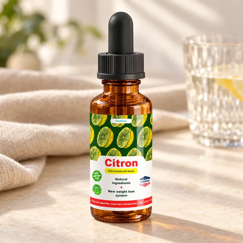 Citron – butelka na ręczniku obok szklanki