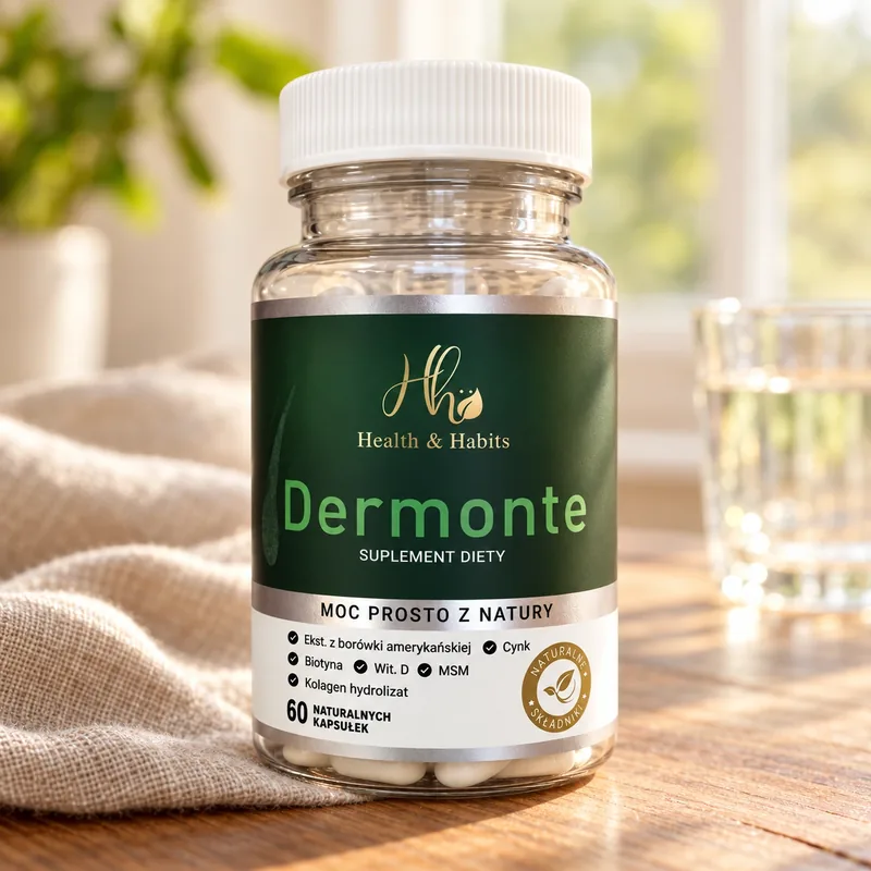 Dermonte – słoik kapsułek na ręczniku