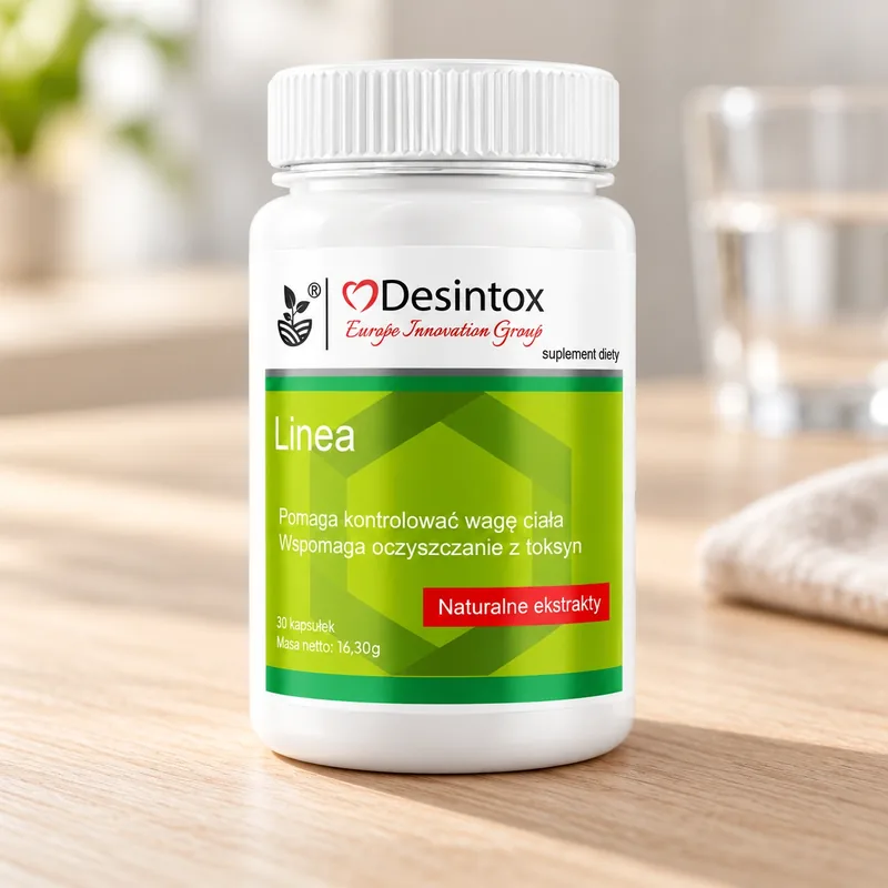 Desintox – słoik kapsułek obok szklanki wody
