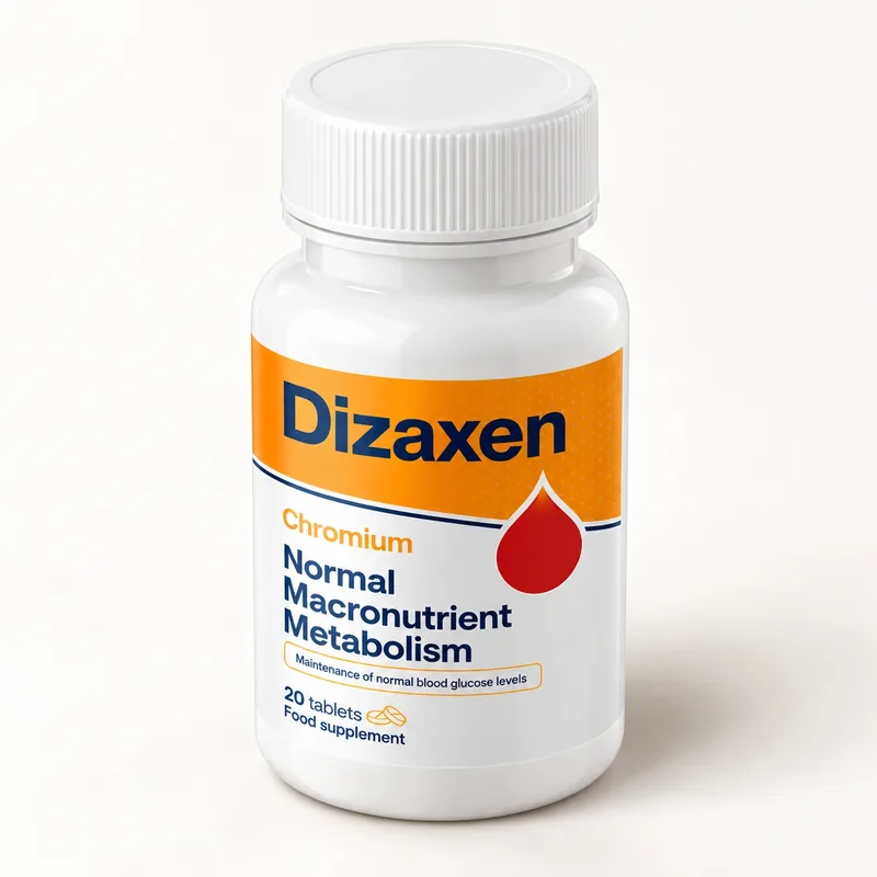 Dizaxen – opakowanie tabletek pod innym kątem