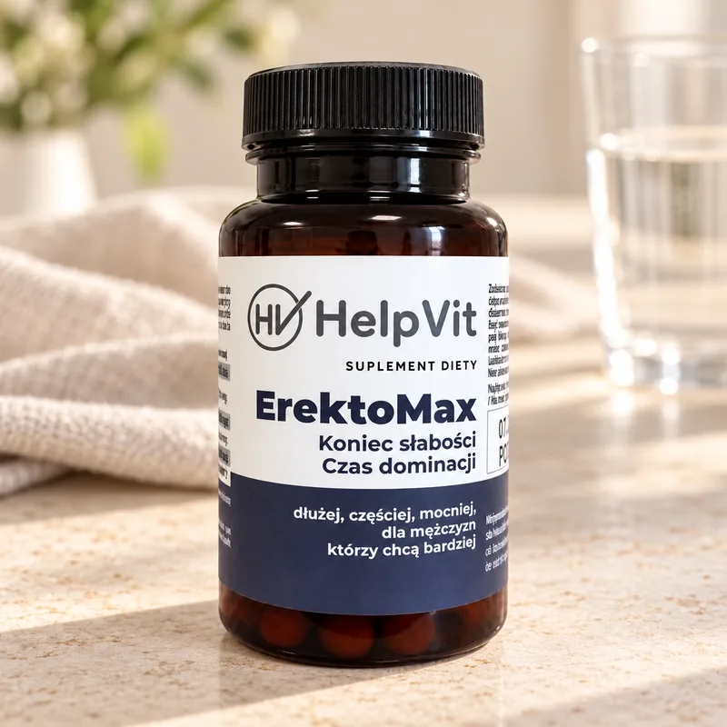 HelpVit ErektoMax – słoik kapsułek na stole
