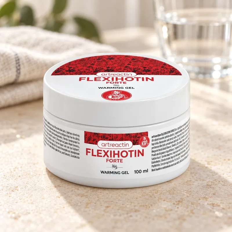 Flexihotin Forte – słoik żelu na stole
