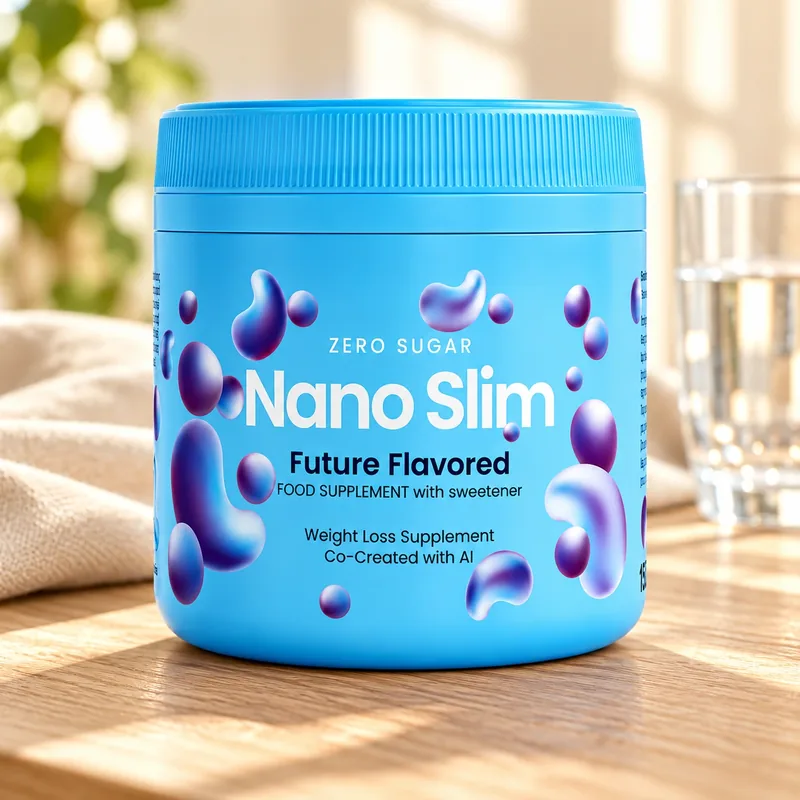 Nano Slim – opakowanie obok szklanki