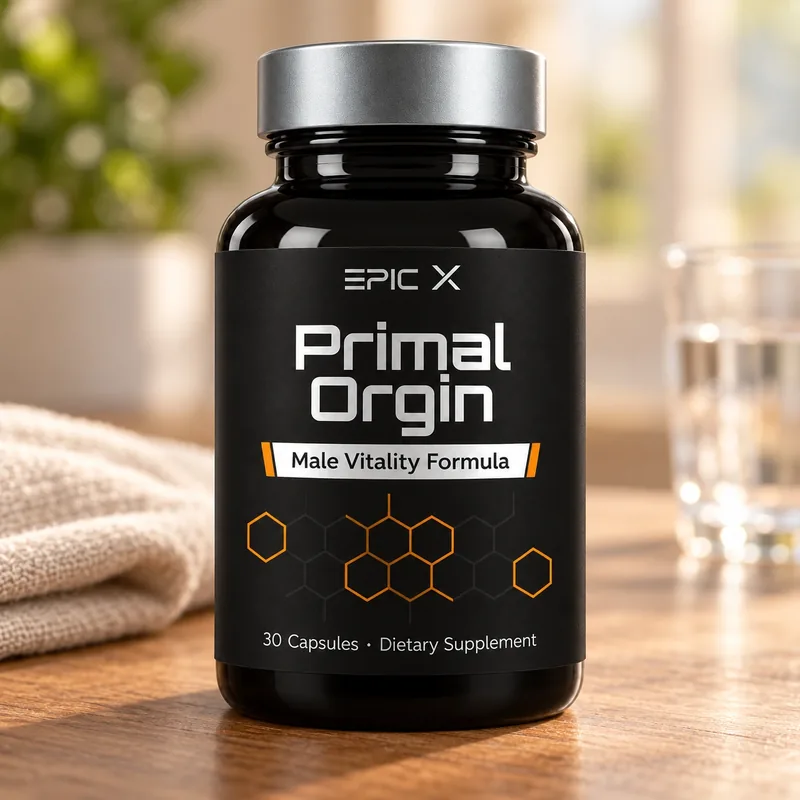 Primal Origin – słoik kapsułek na stole