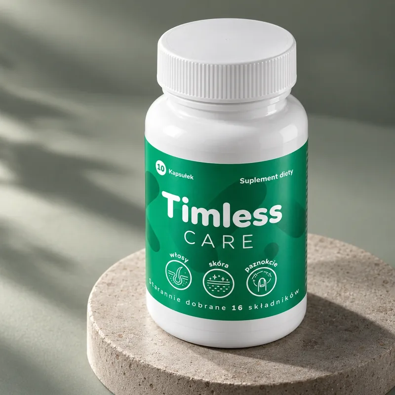 Timless Care – opakowanie kapsułek na kamiennym podeście