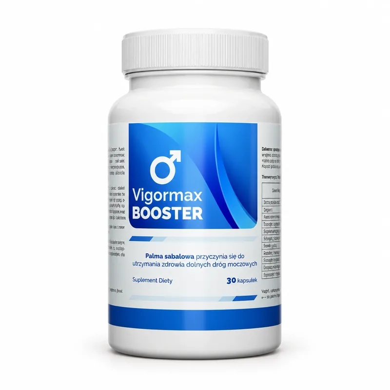 Vigormax Booster – słoik kapsułek z palmą sabałową